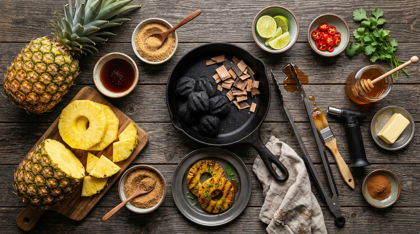 Grilled Pineapple Rum Glaze Recipe - Sweet Fire Dessert ingredients