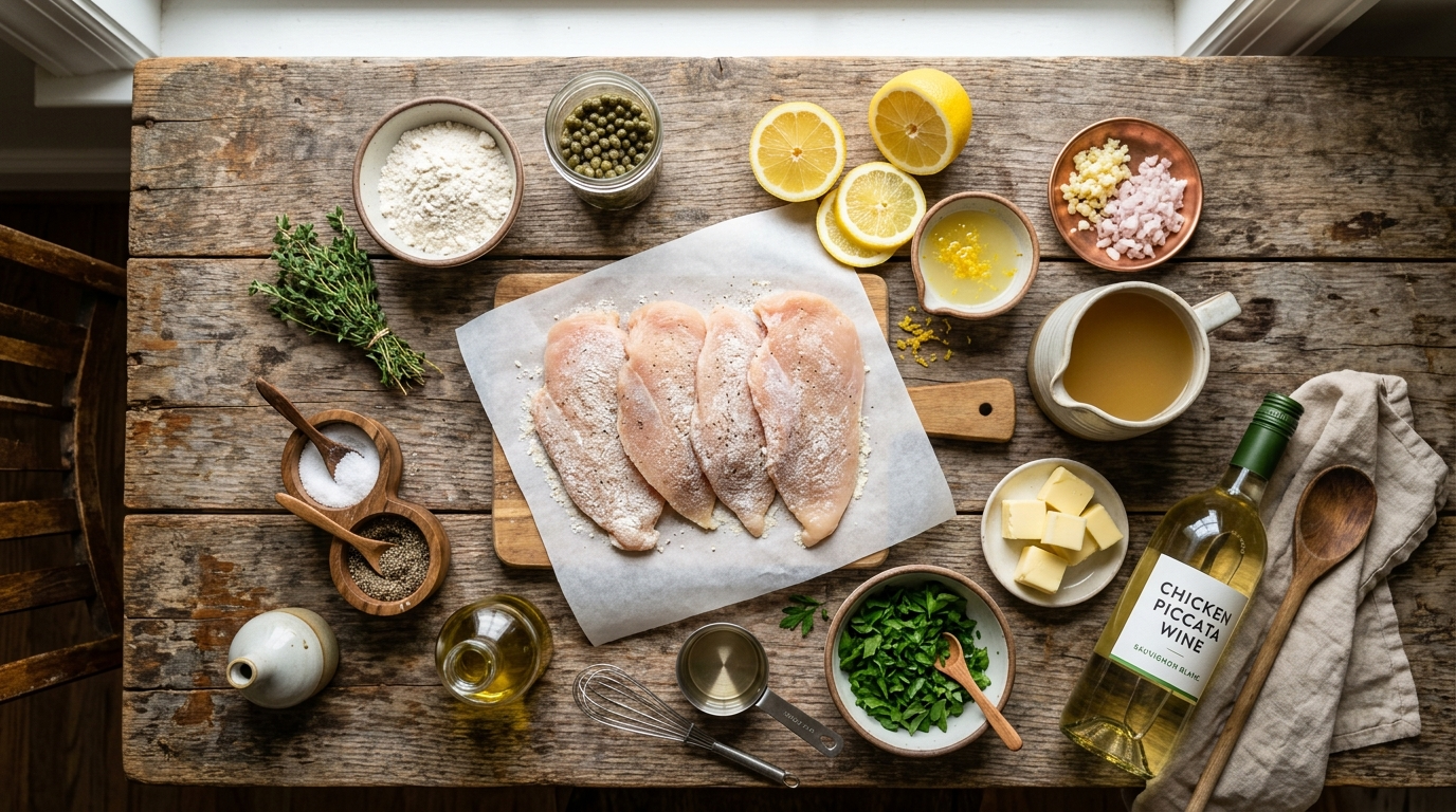 Easy Chicken Piccata Recipe Ready in 30 Minutes ingredients