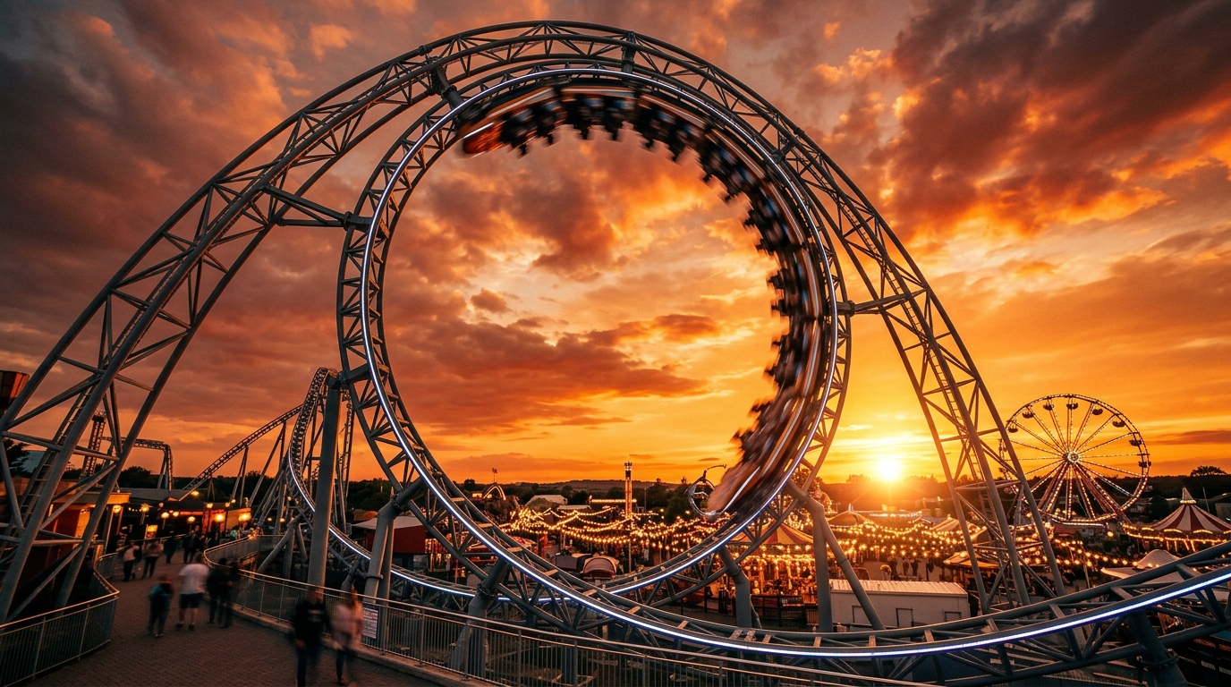 Achterbahn-Looping in einem deutschen Freizeitpark