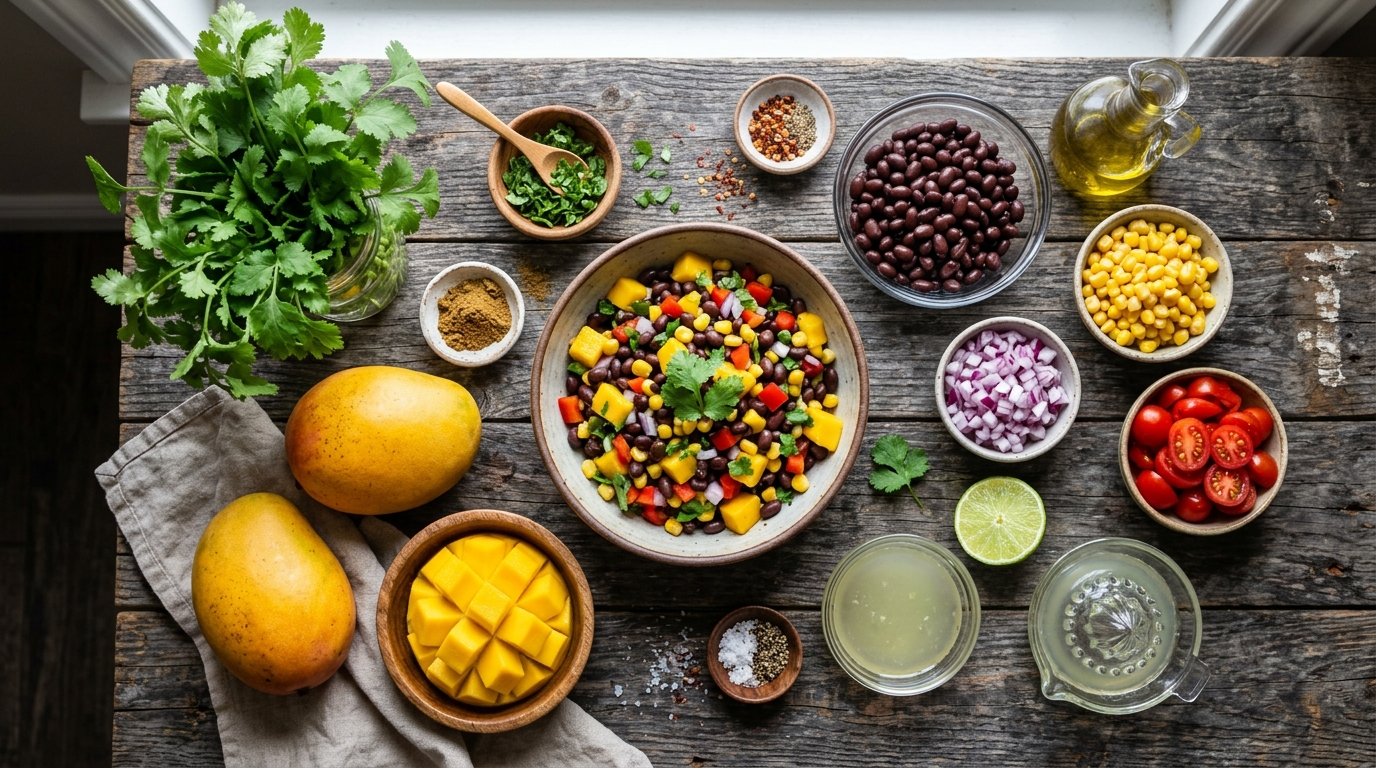 Mango Black Bean Salad Recipe Vegan - Fresh and Easy ingredients