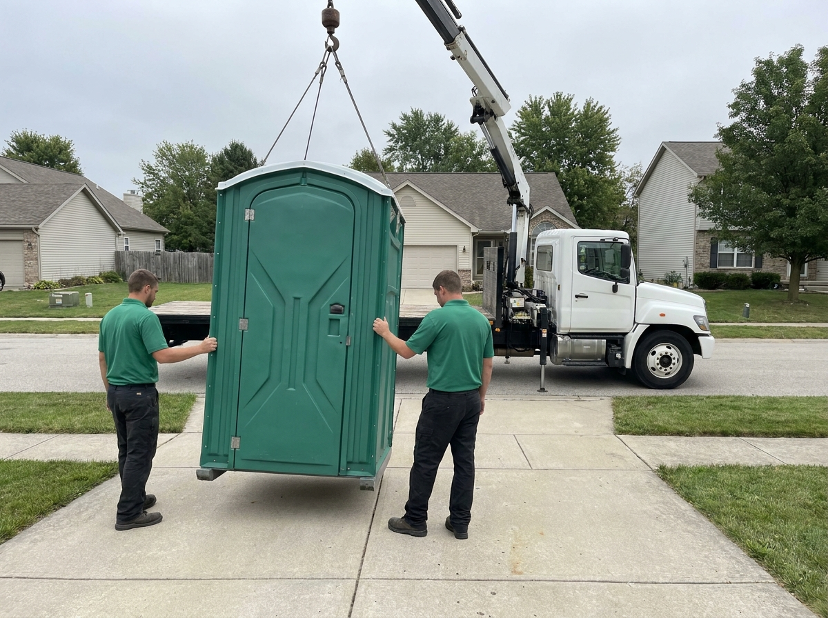 Crane-Lift & High-Rise Portable Toilets in West Lafayette, IN