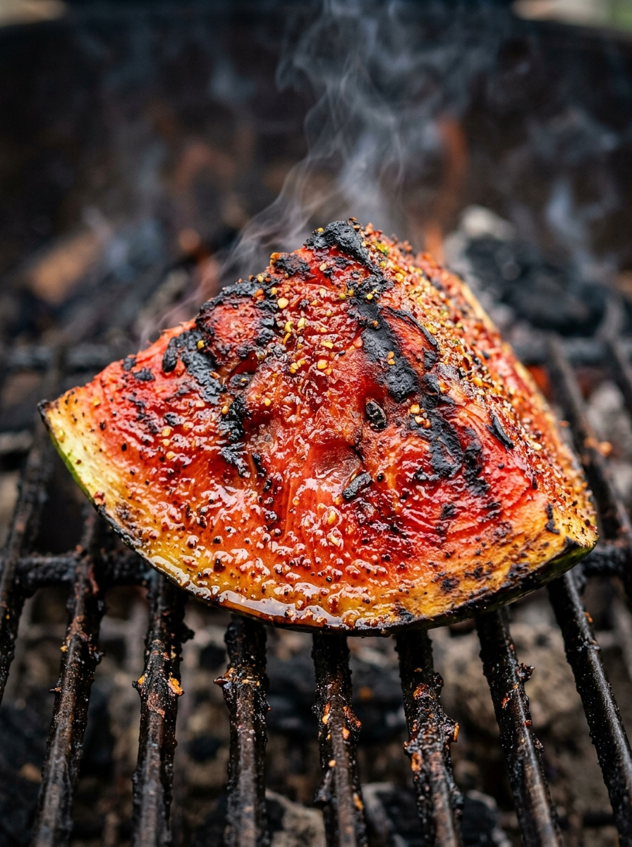 Grilled Watermelon Recipe with Tajin - Bold BBQ Dessert closeup detail
