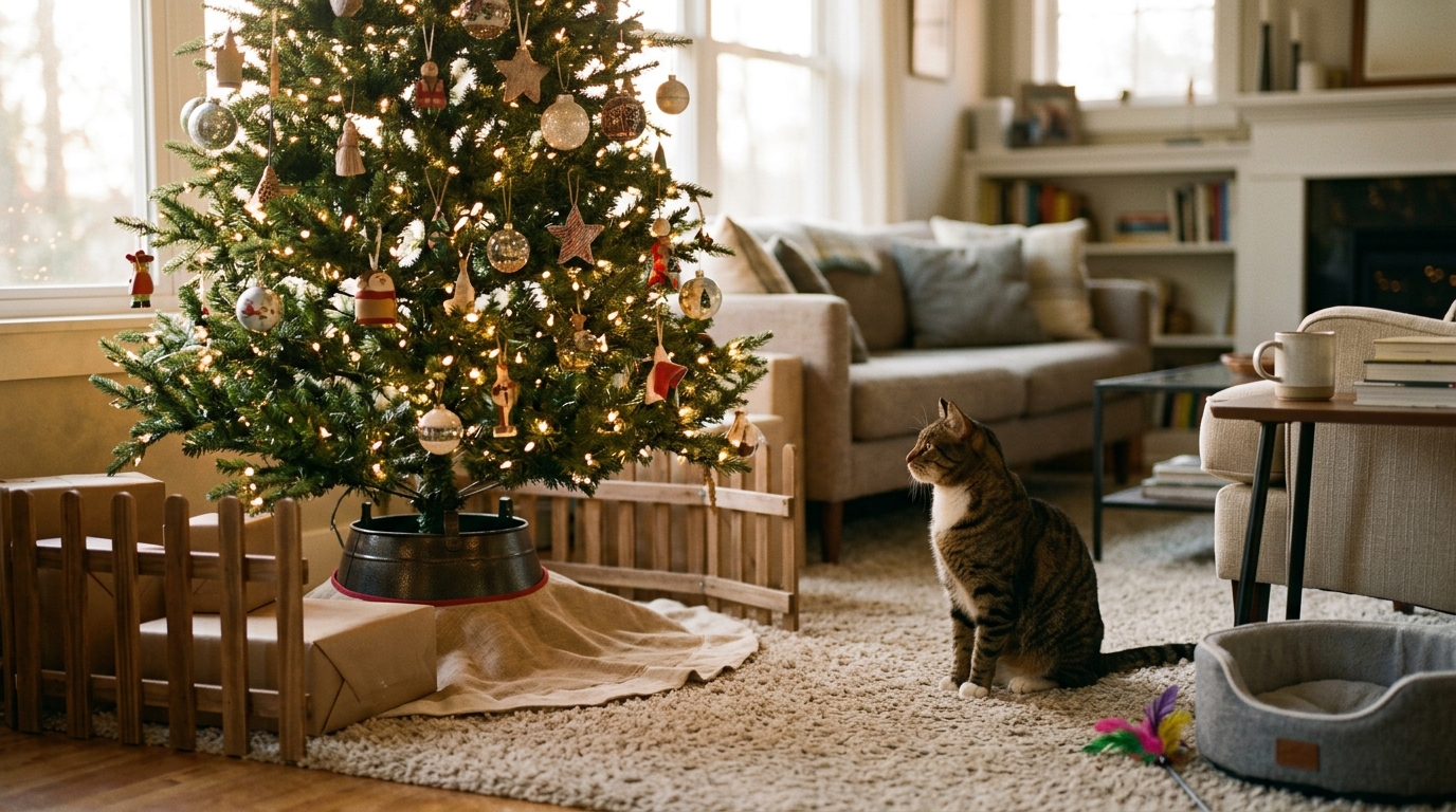 How to Stop a Cat From Attacking Your Christmas Tree