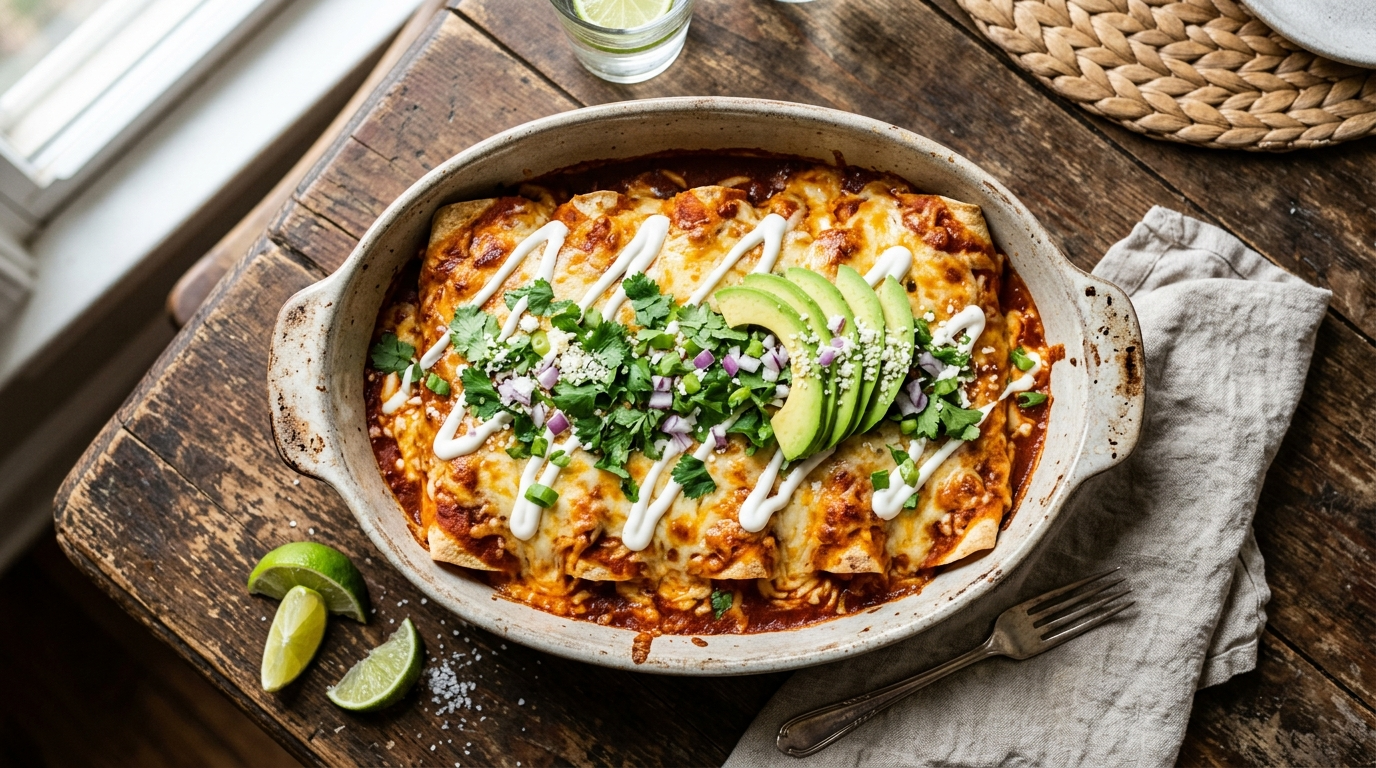 Sweet Potato Black Bean Enchiladas (Easy & Hearty)