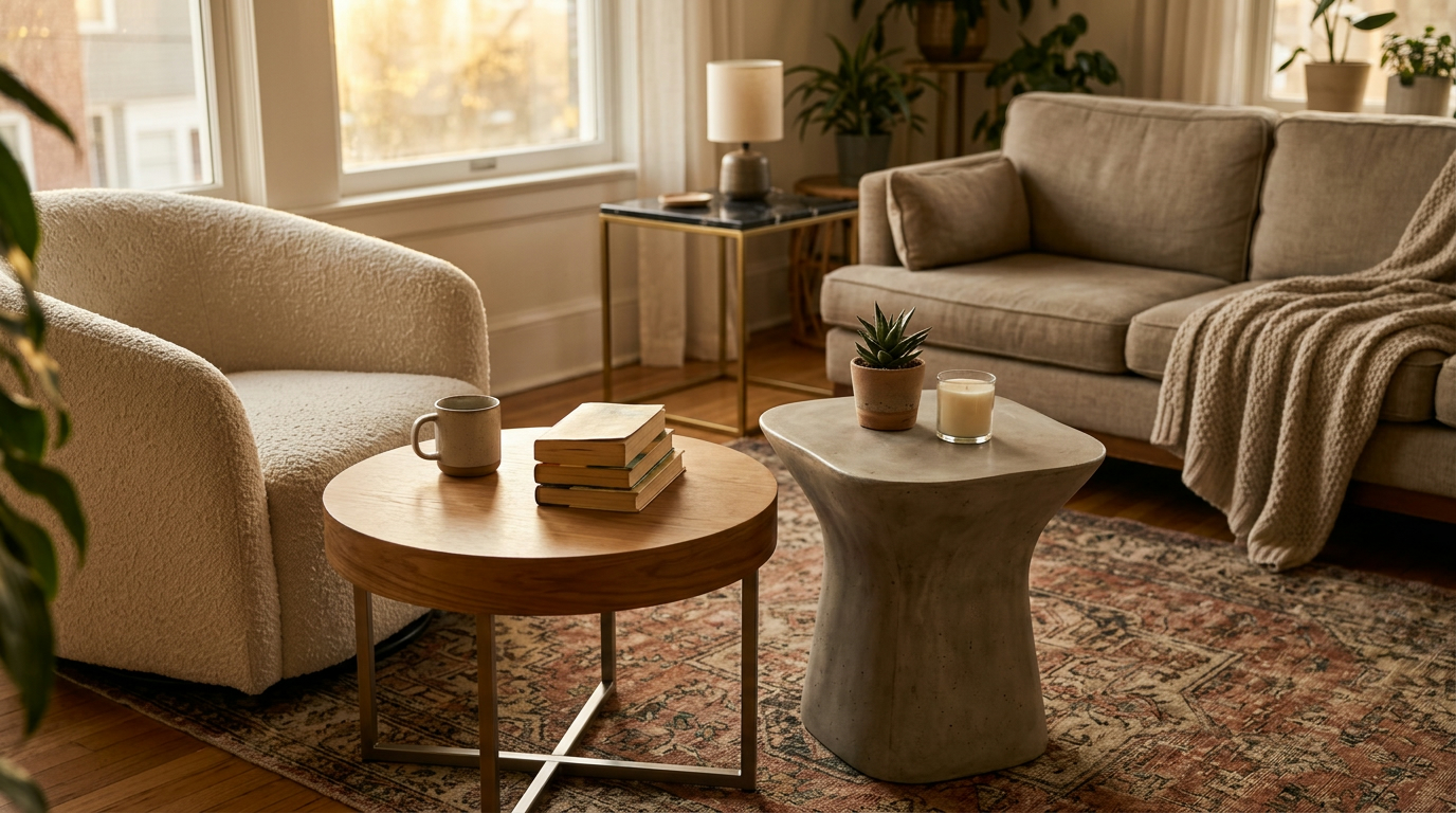 Trendy Side Tables: Shapes, Materials and Fit