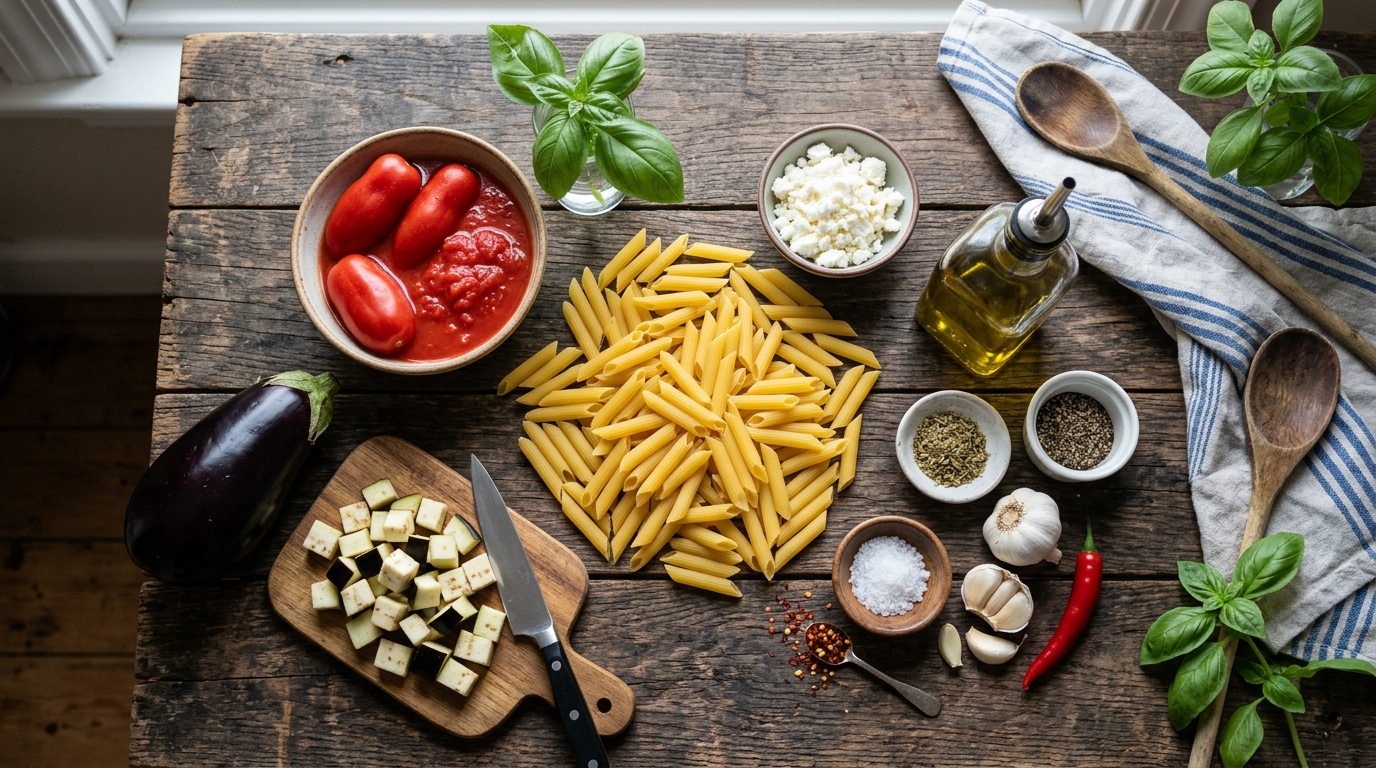 Penne alla Norma Recipe - Authentic Sicilian Classic ingredients