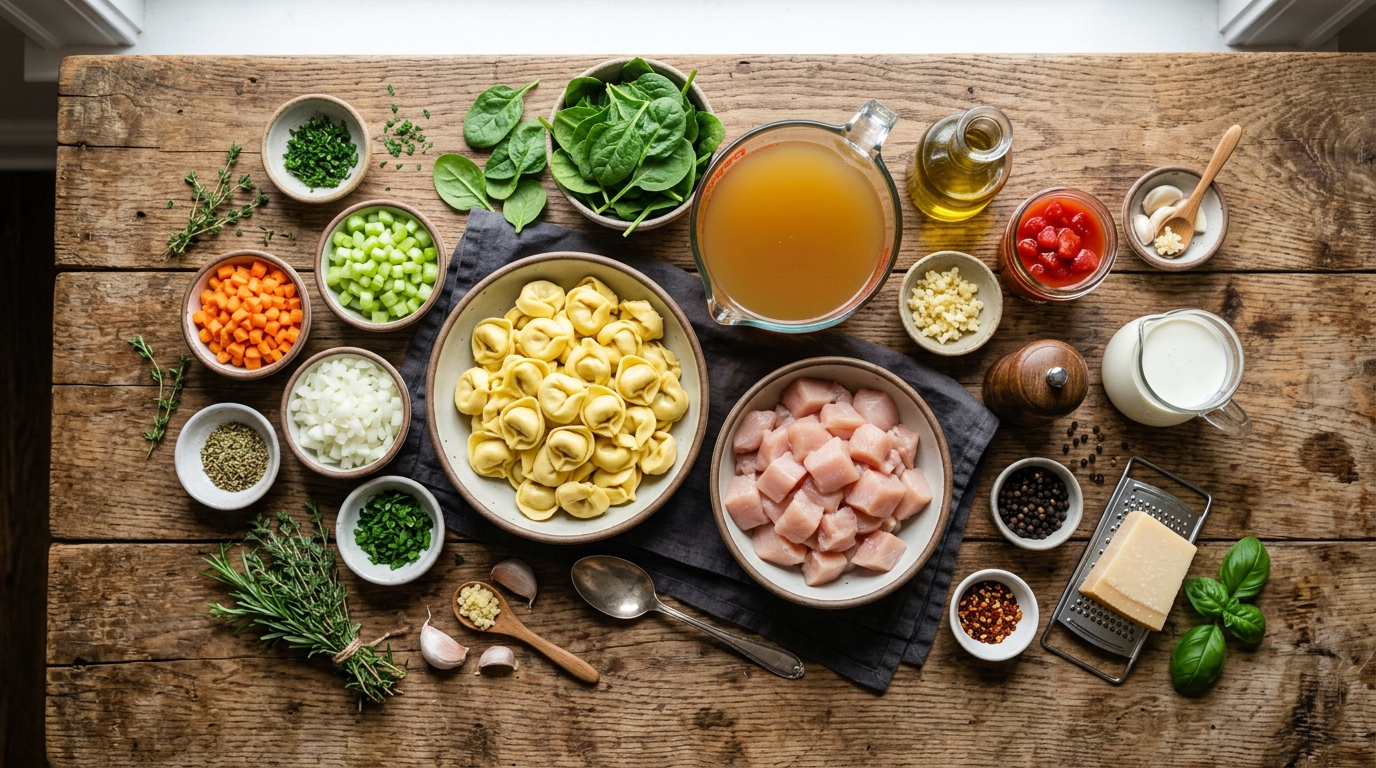 Chicken Tortellini Soup Recipe Ready in 30 Min ingredients