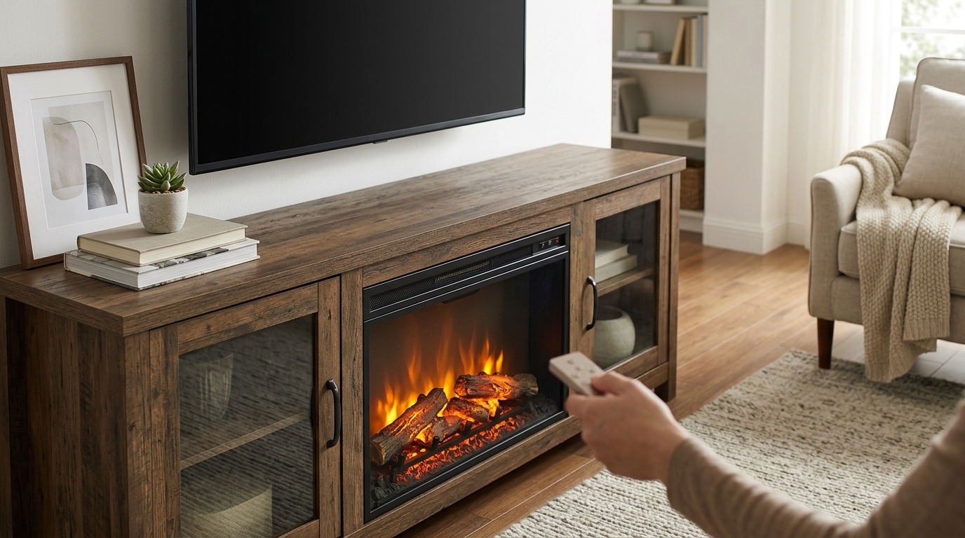 Can You Get a TV Stand With a Fireplace? What to Check