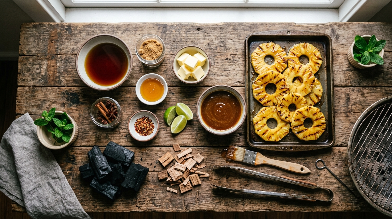 Grilled Pineapple Rum Glaze Recipe - Sweet Fire Dessert ingredients