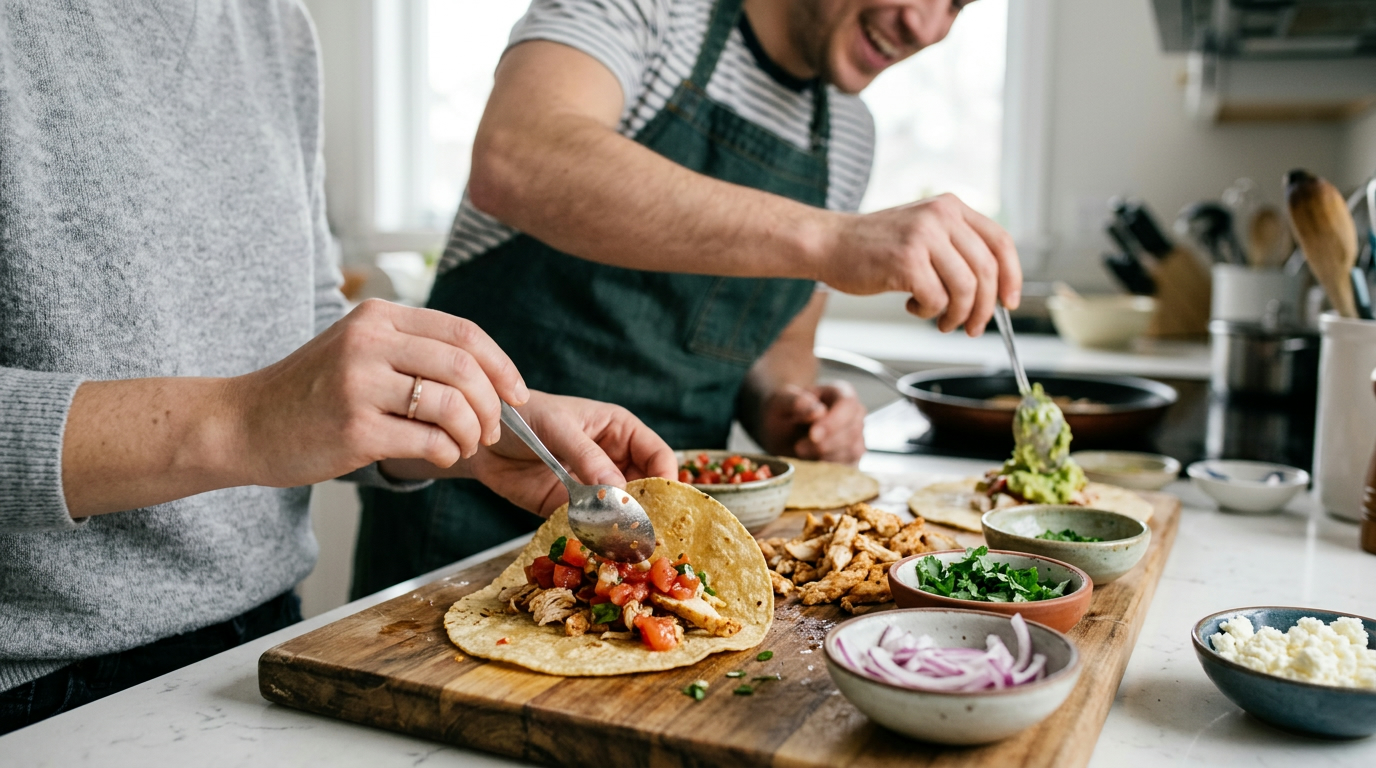 Good Meals to Cook Together: Tacos, Pizza & Pasta