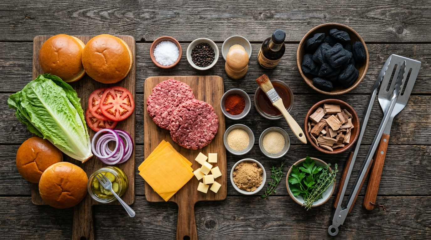 Stuffed Burger Recipe with Cheese Inside - Juicy BBQ ingredients