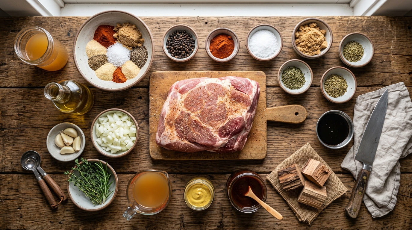 Best Smoked Pulled Pork Recipe - Tender and Juicy ingredients