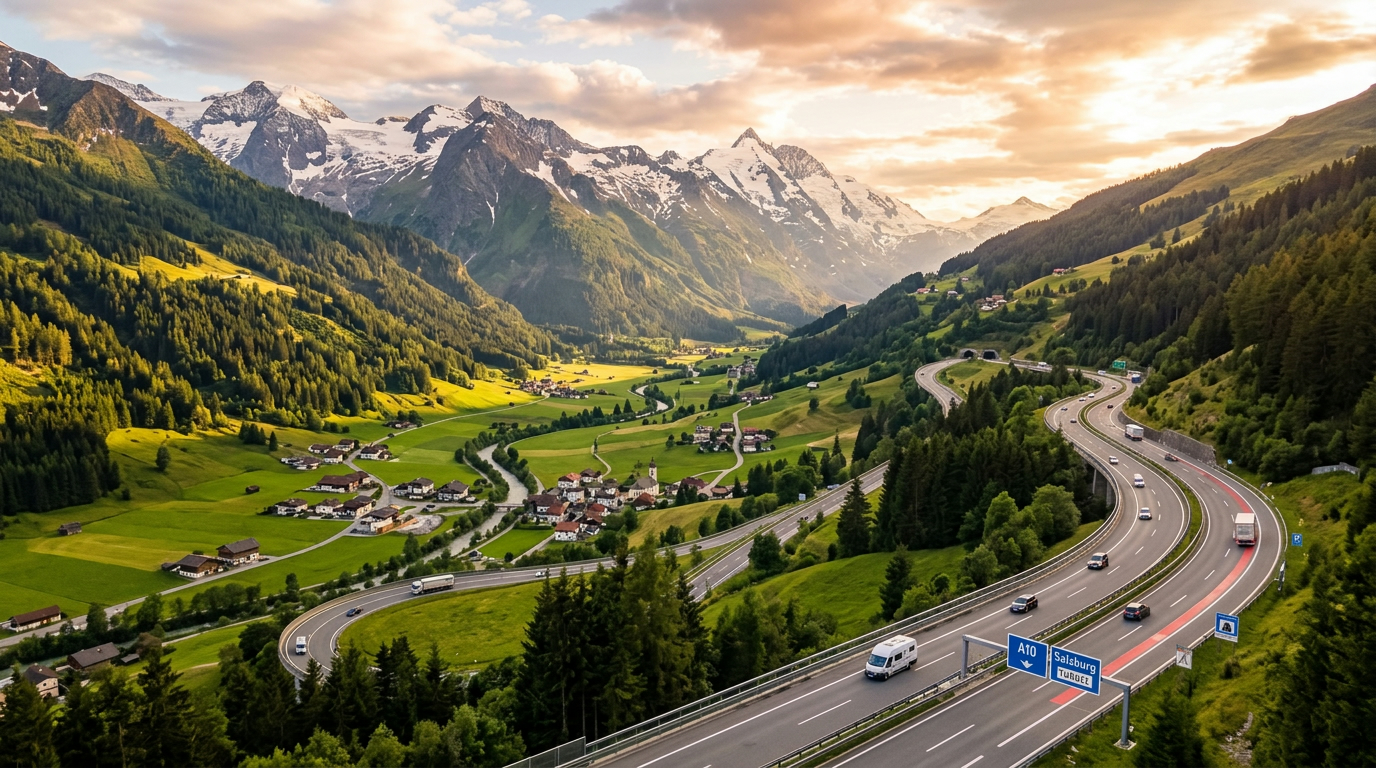 Österreichische Autobahn durch die Alpen