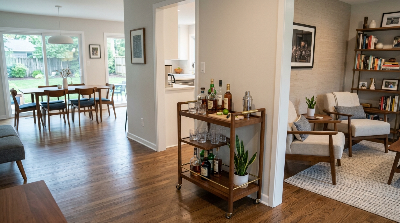 Where to Put a Bar Cart: Best Spots in Your House