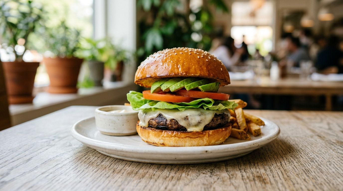 Best Portobello Mushroom Burger Recipe (30 Min) plated