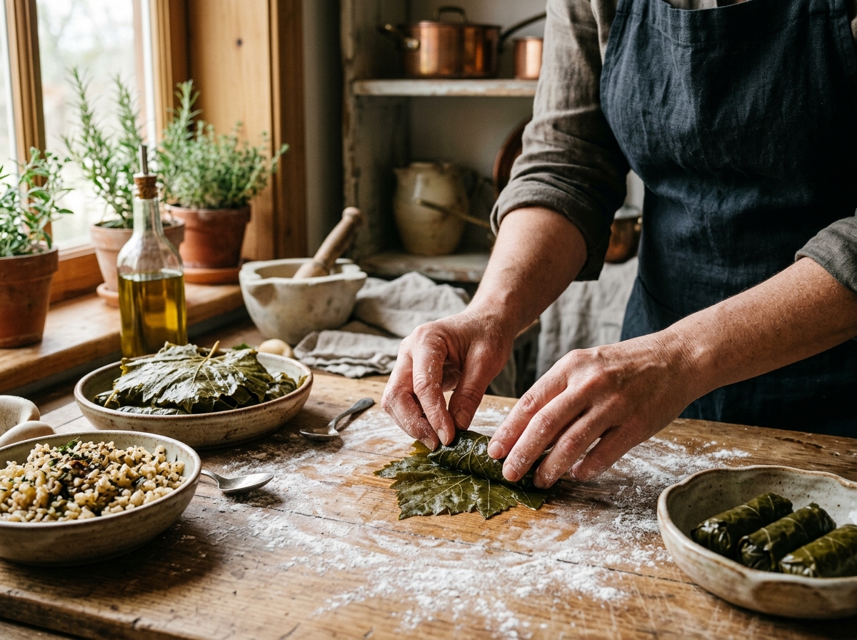 Rolling grape leaves — a practice passed down through generations