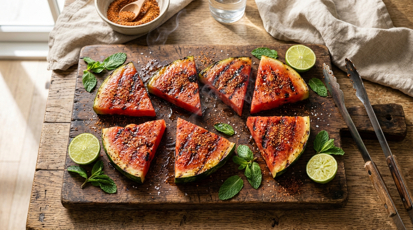 Grilled Watermelon Recipe with Tajin - Bold BBQ Dessert