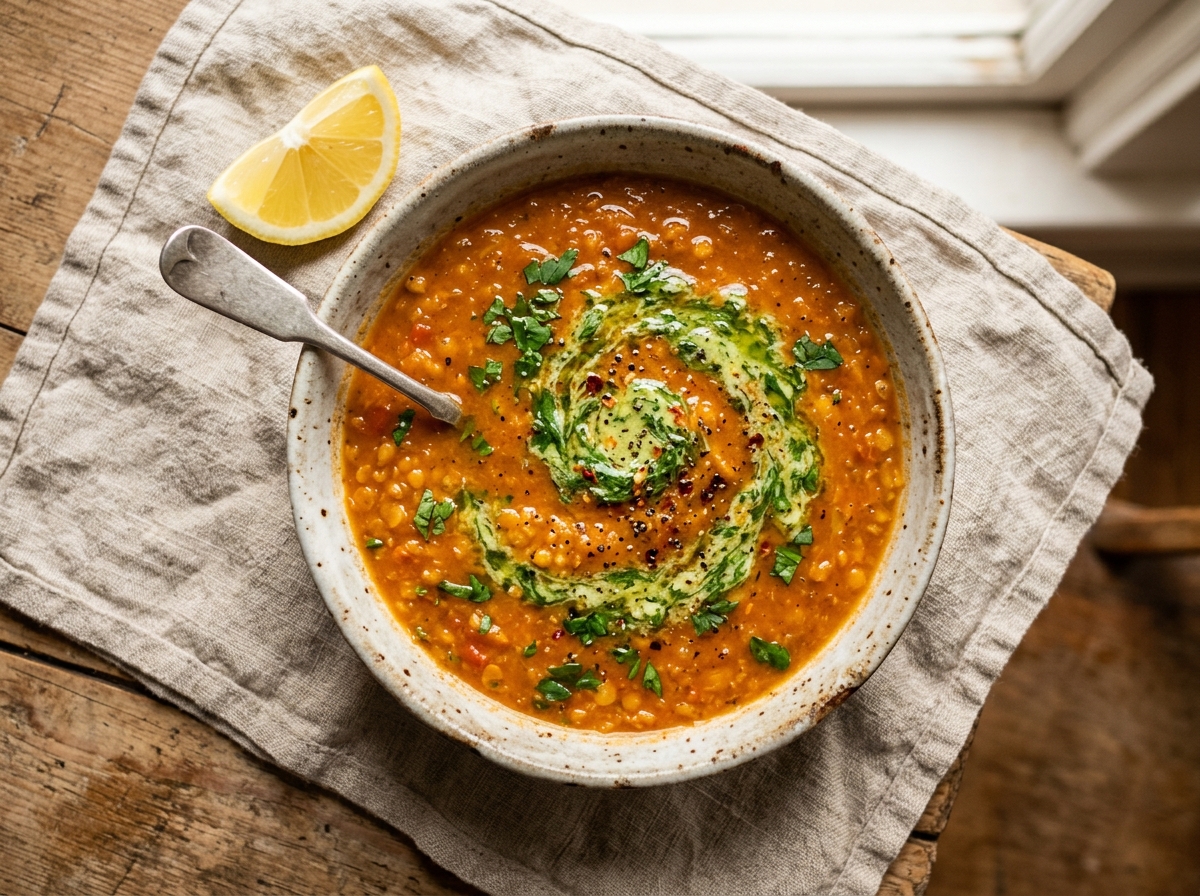 Lentil Soup with Mint Butter