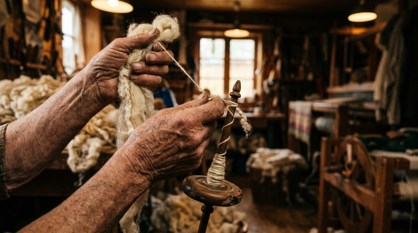 Hand-Spinning Raw Wool on a Drop Spindle