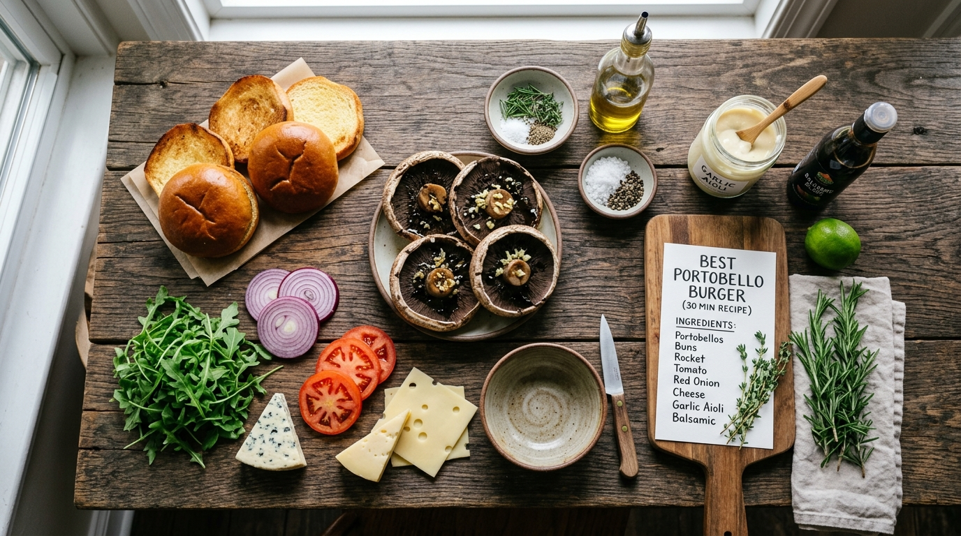 Best Portobello Mushroom Burger Recipe (30 Min) ingredients