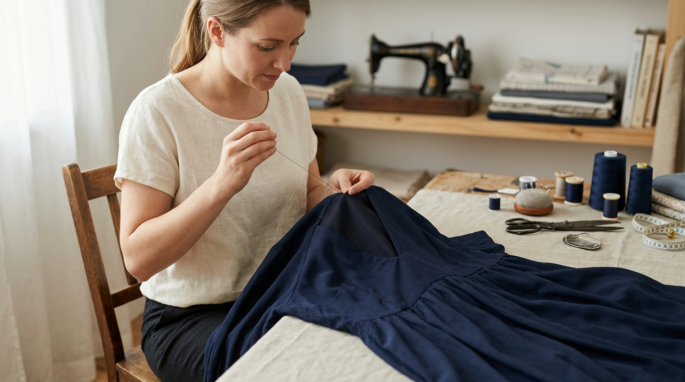 How to Make a Deep V-Neck Dress More Modest