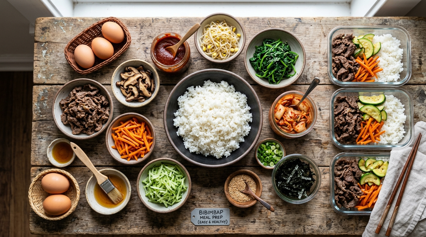 Bibimbap Bowl Meal Prep Recipe (Easy & Healthy) ingredients