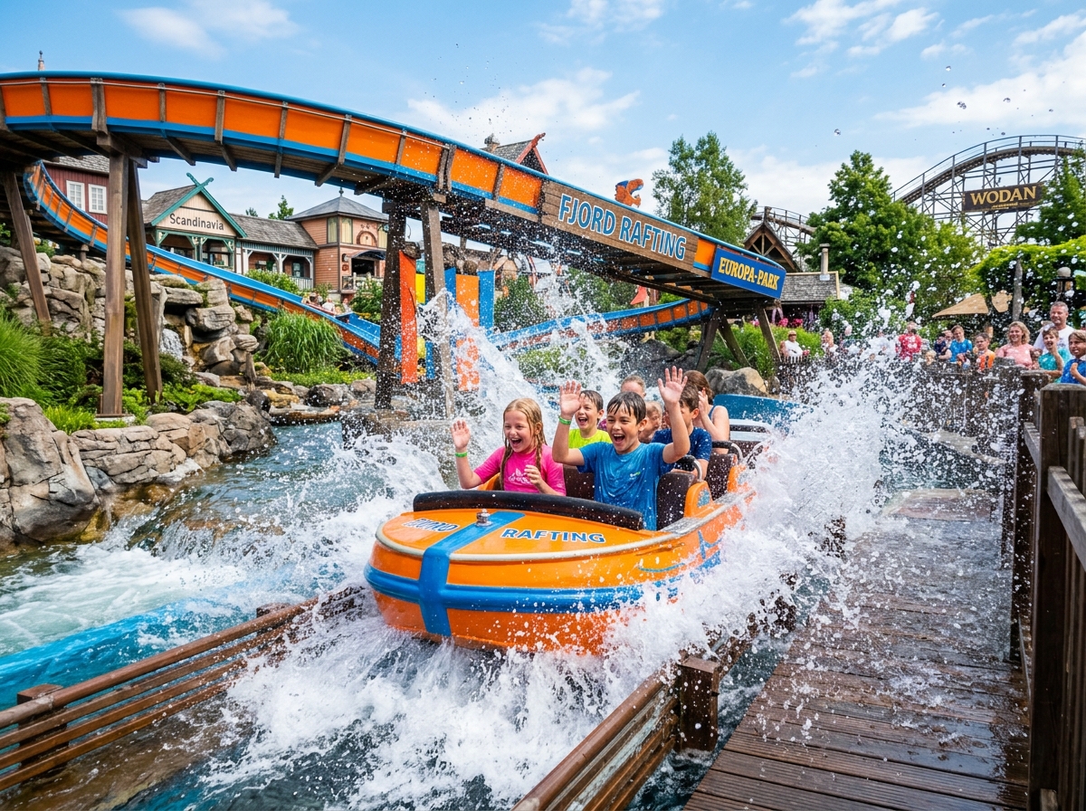 Wasserachterbahn im Freizeitpark