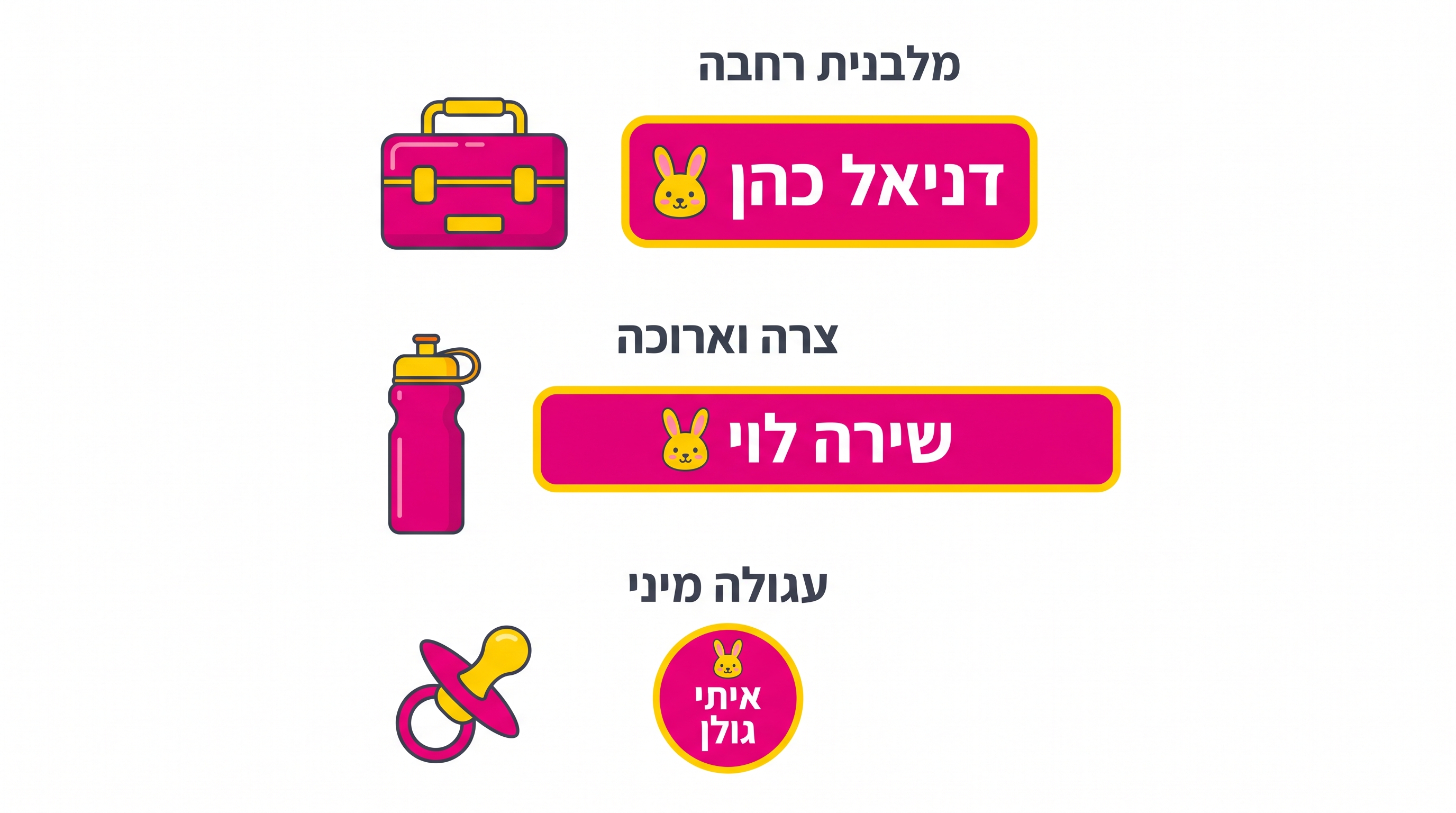 הדבקת מדבקות שם על בקבוק