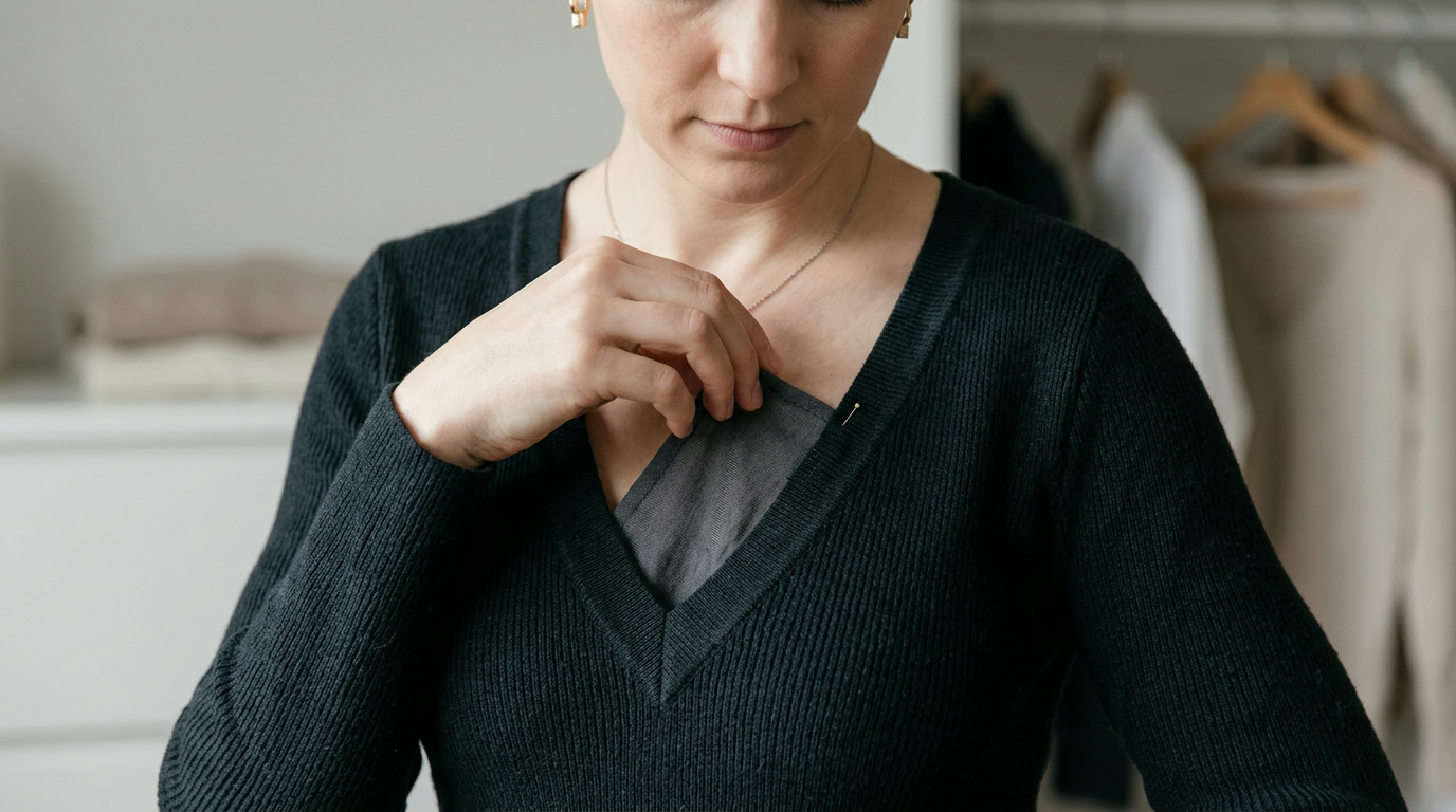 How to Make a Deep V-Neck Dress Less Revealing