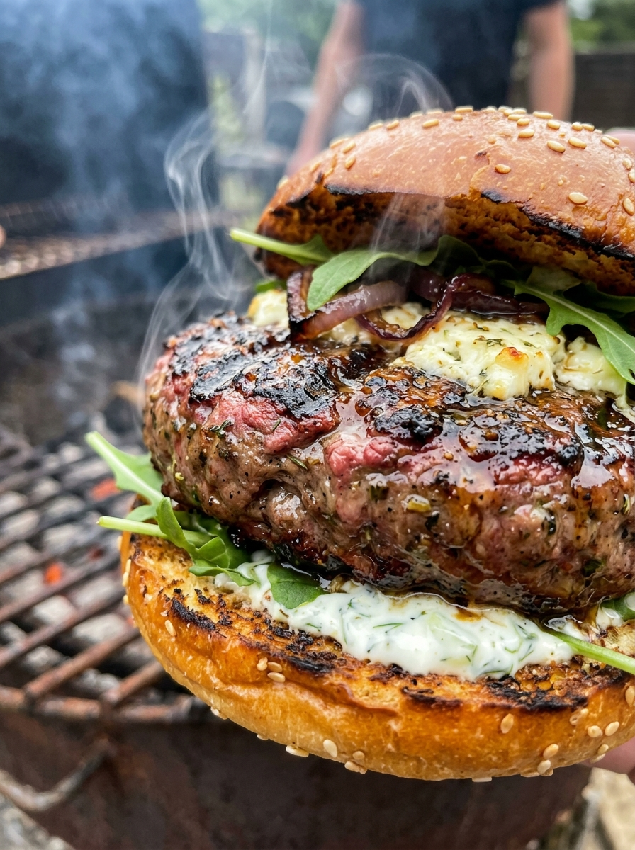 Grilled Lamb Burger Recipe: Bold, Juicy & Perfect closeup detail