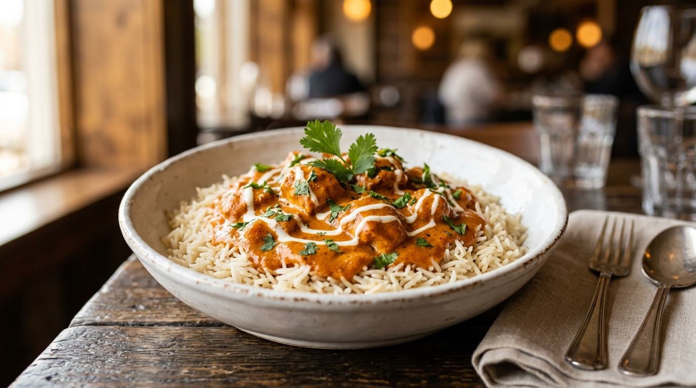Easy Butter Chicken Recipe Ready in 20 Minutes plated