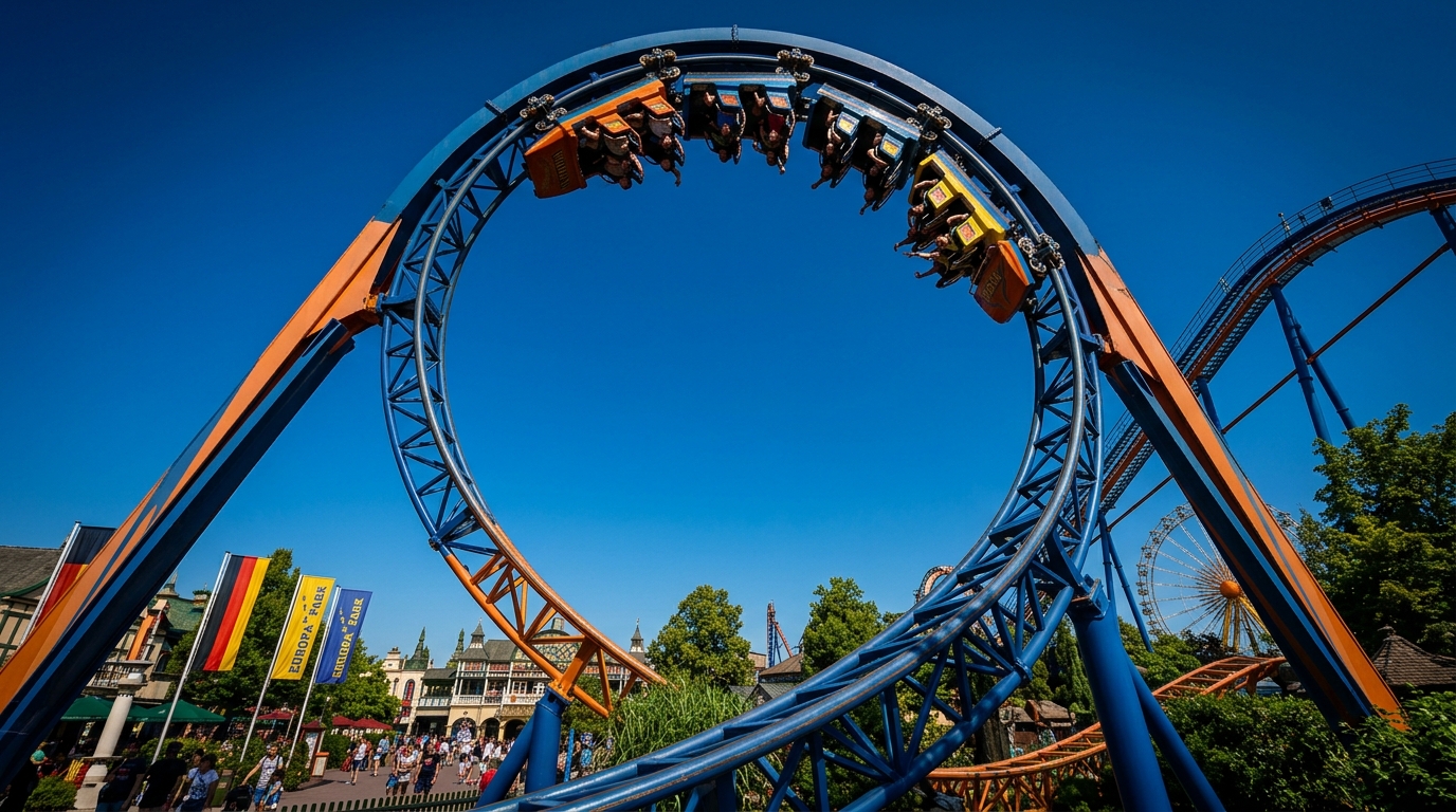 Achterbahn in einem deutschen Freizeitpark