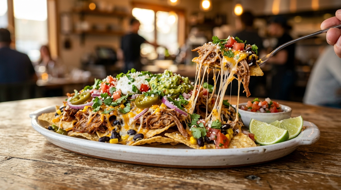 Pulled Pork Nachos Recipe - Ultimate Game Day Dish plated