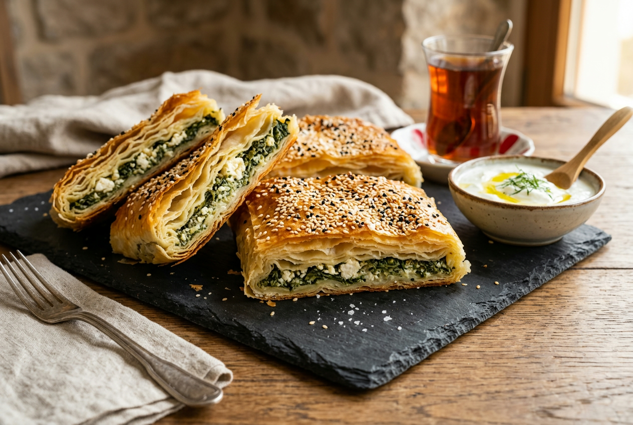 Spinach & White Cheese Börek: Flaky, Golden, Unforgettable