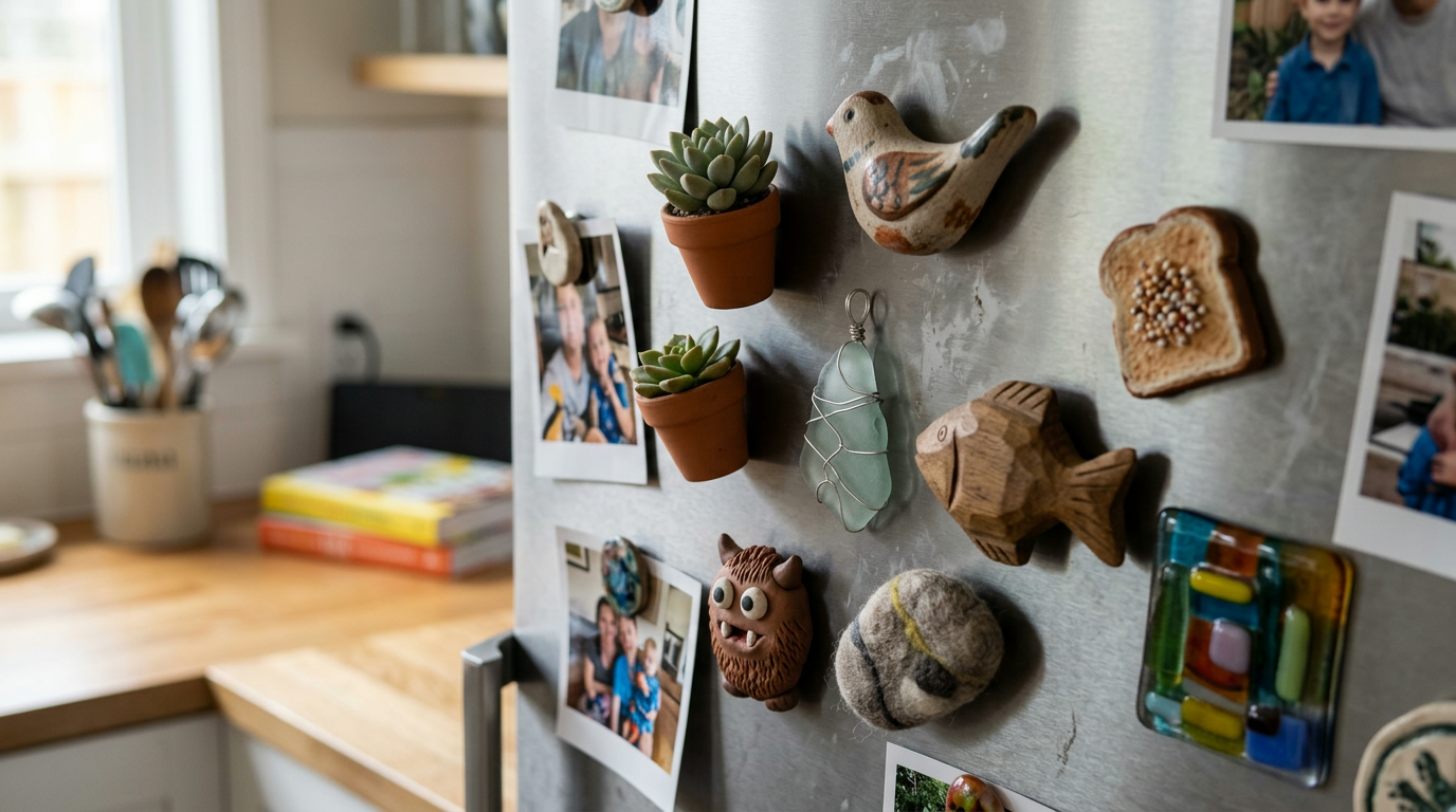 Unusual Fridge Magnets: Playful Shapes and Textures
