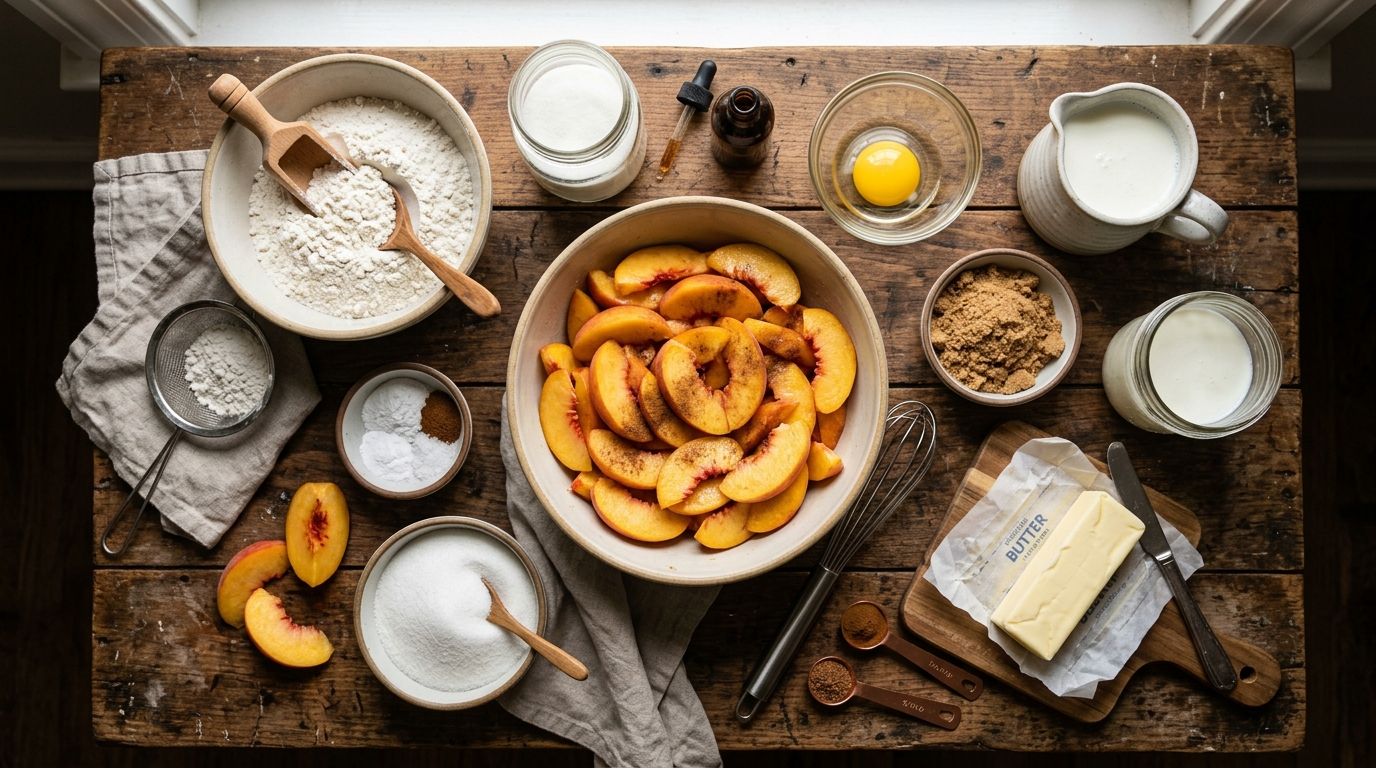 Southern Peach Cobbler Recipe: Classic & Easy ingredients