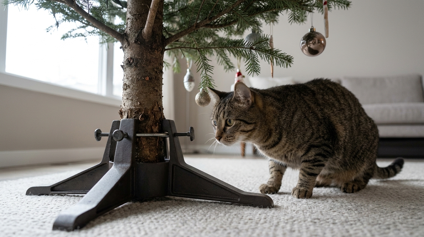 How to Keep a Christmas Tree Safe With a Cat