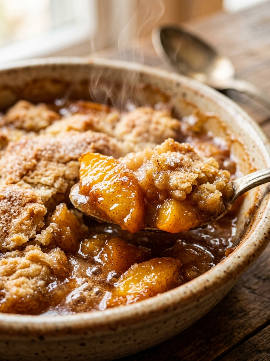 Southern Peach Cobbler Recipe: Classic & Easy closeup detail