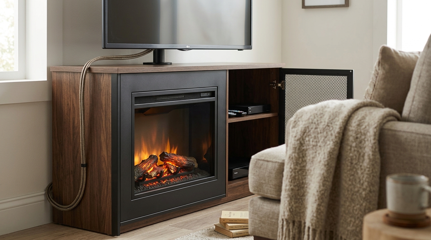 Can You Get a TV Stand With a Fireplace? What to Check