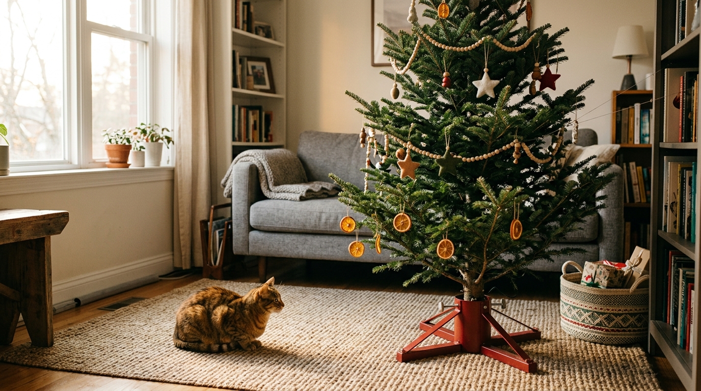How to Keep a Christmas Tree Safe With a Cat