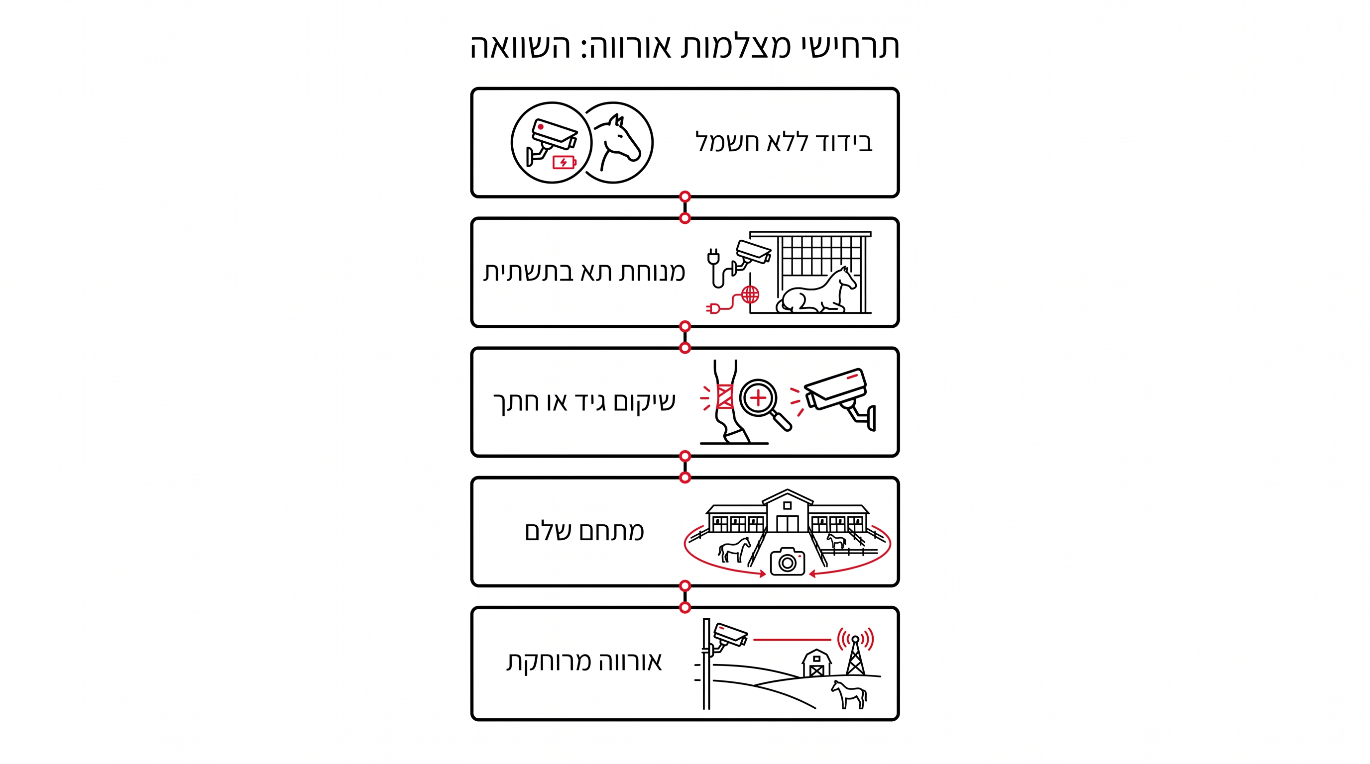 תא סוס בשעות הלילה מוסתר בתאורת אינפרא-אדום שאינה נראית לעין
