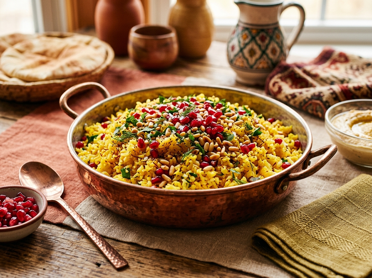 Saffron Cauliflower Rice Pilaf