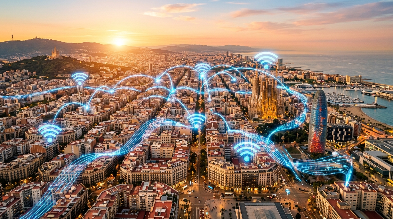 Ciudad española con tecnología 5G