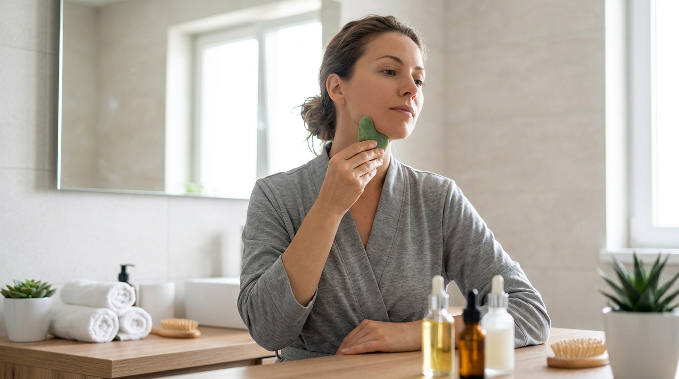 How to Gua Sha a Puffy Face: 5-Minute Routine