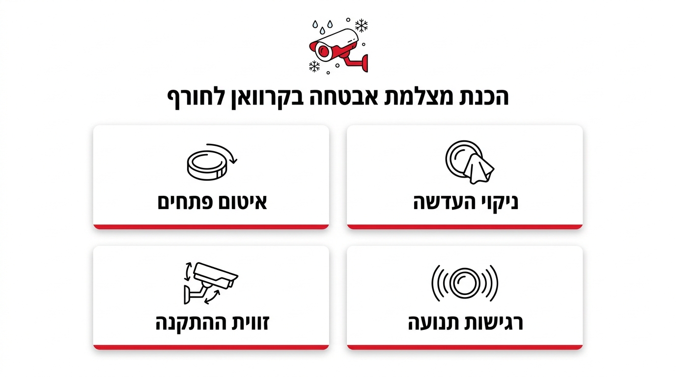 מצלמת אבטחה עמידה במים מותקנת על דופן קרוואן