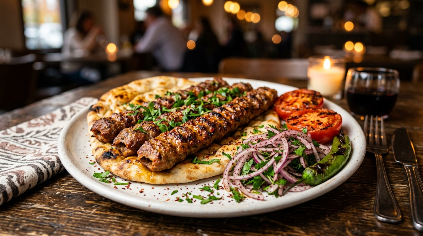 Adana Kebab Recipe Turkish: Authentic Spicy Lamb plated