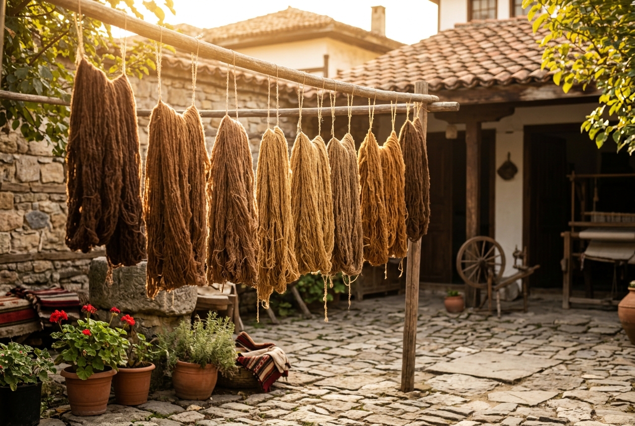 Dyeing Wool with Walnut Shells