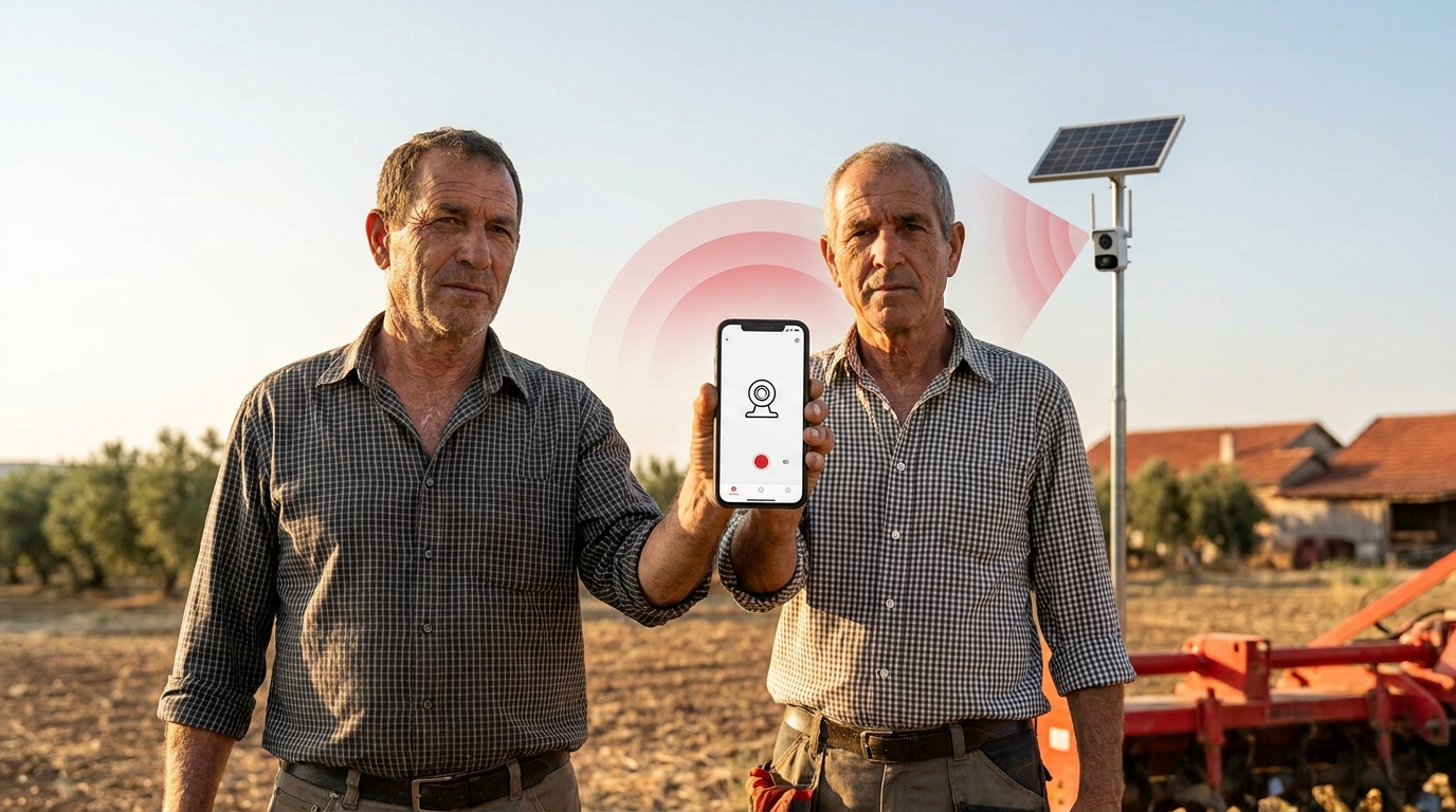 מצלמת אבטחה מותקנת בפינה העליונה של תא סוסים
