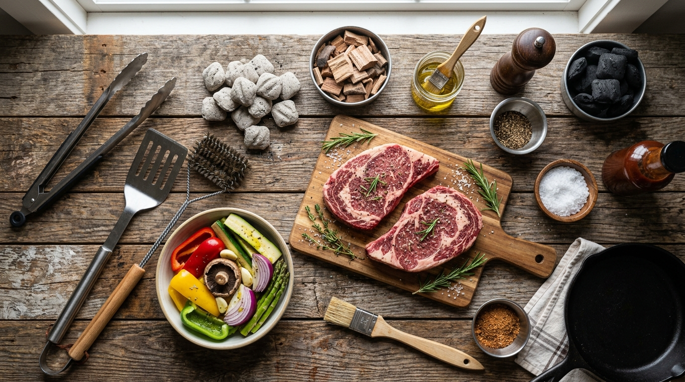 Perfect Grill Marks Tips for Steaks and Veggies ingredients