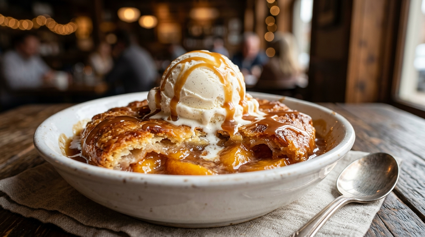 Southern Peach Cobbler Recipe: Classic & Easy plated